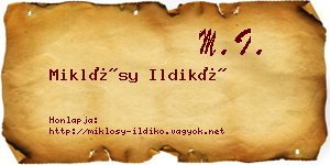 Miklósy Ildikó névjegykártya